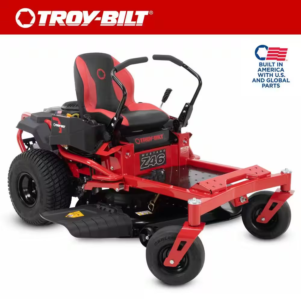 Mustang 50 In. 24 HP V-Twin Kohler 7000 Series Engine Dual Hydrostatic Drive Gas Zero Turn Riding Lawn Mower