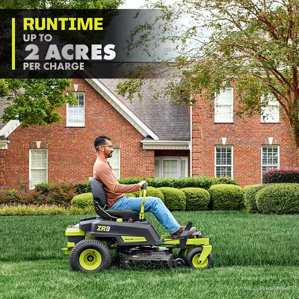 ZR3 80V HP Brushless Battery Cordless Electric 42 In. Zero Turn Riding Lawn Mower with (2) 14.0 Ah Batteries and Charger