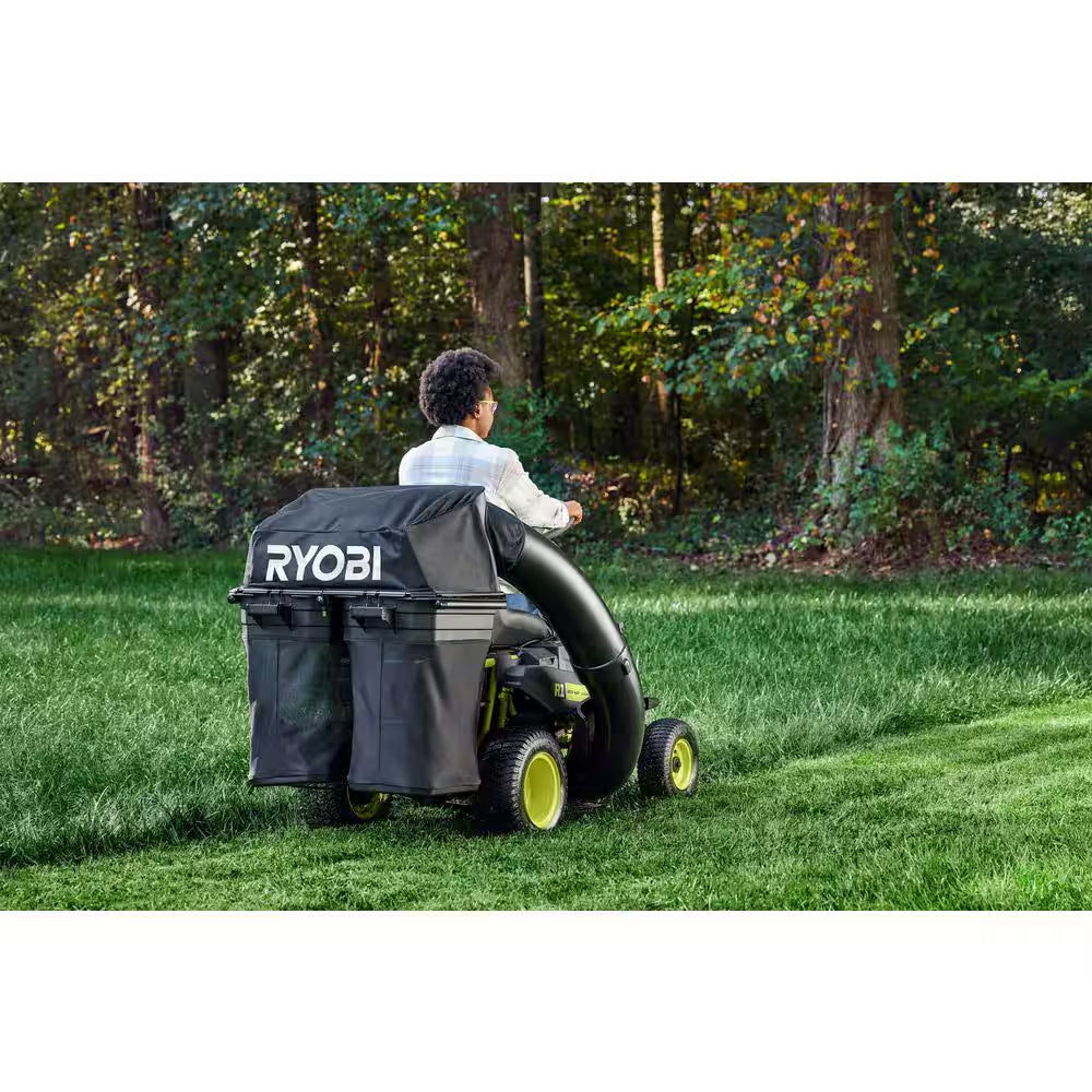 R1 80V HP Brushless Battery Cordless Electric 30 In. Riding Mower with Bagger, 14.0 Ah Battery and Charger