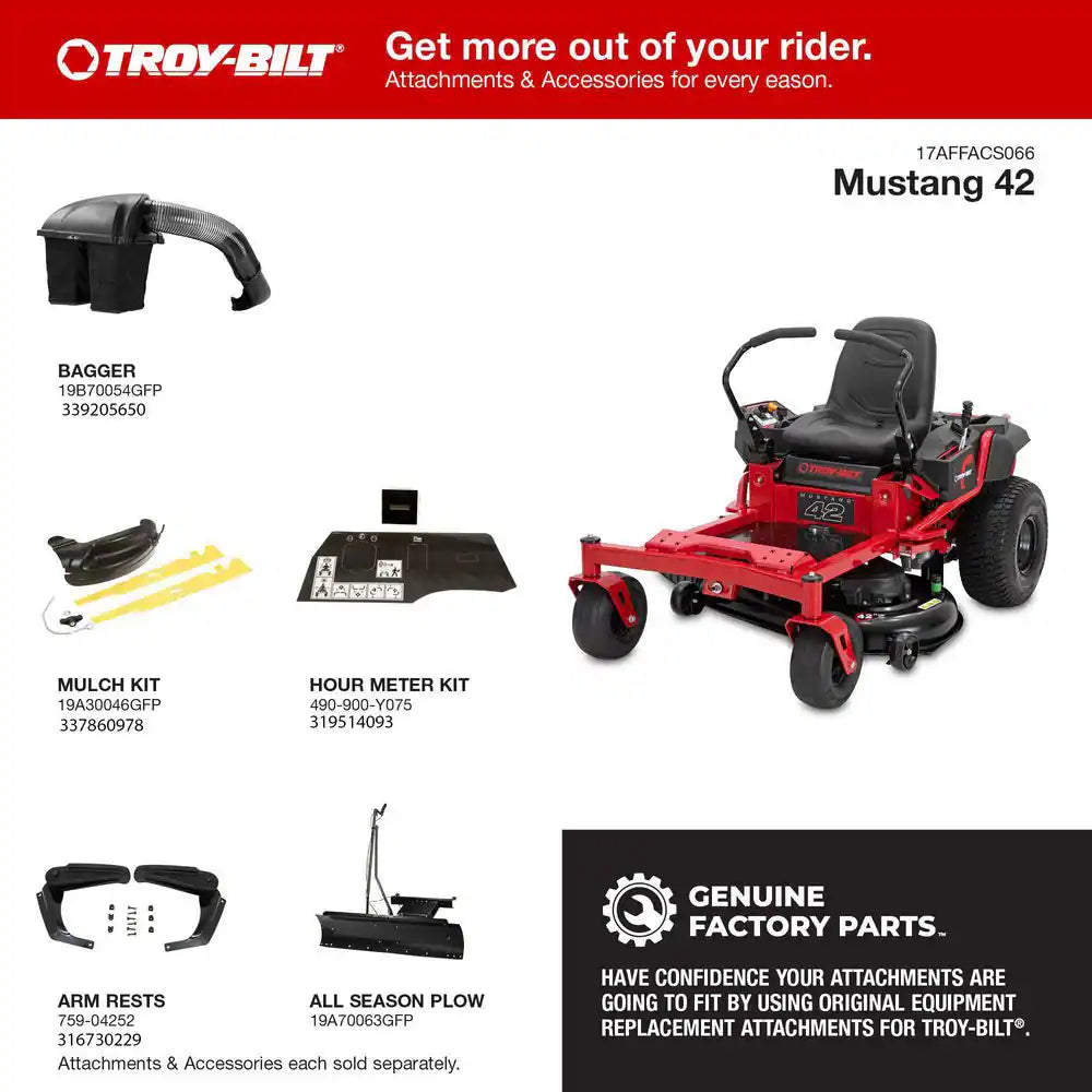 Mustang 42 In. 547Cc Single-Cylinder Engine Dual Hydrostatic Drive Gas Zero-Turn Riding Lawn Mower