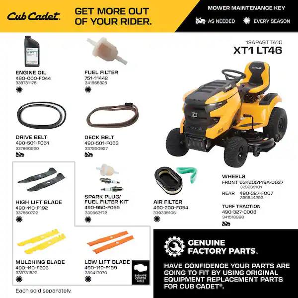 XT1 Enduro LT 46 In. 22 HP Kohler Riding Tractor and 42/46 In. Double Bagger