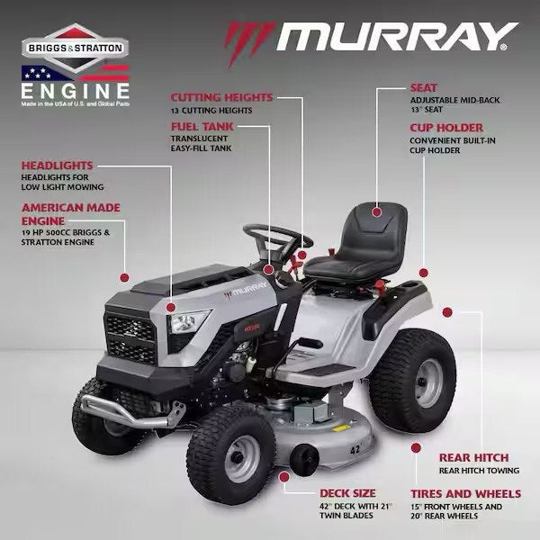 Cruz 42 In. Zero Turn Mower with 19.0 HP Engine, Mulching Kit and Double Bagger Combo