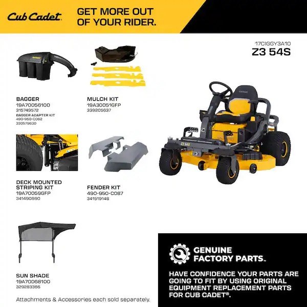 Ultima ZT Mower Combo: 54 In. Fab Deck 23HP Kawasaki Engine Zero Turn Mower, Bagger, and Mounting Kit